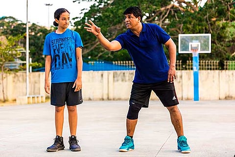 Former Indian captain CV Sunny at the Elite basketball camp in Chennai