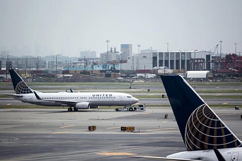 United Airlines planes seen on platform at the Newark Liberty International Airport in New Jersey