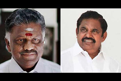 (L) Former TN CM O Panneerselvam and (R) TN Chief Minister Edappadi K Palanisamy