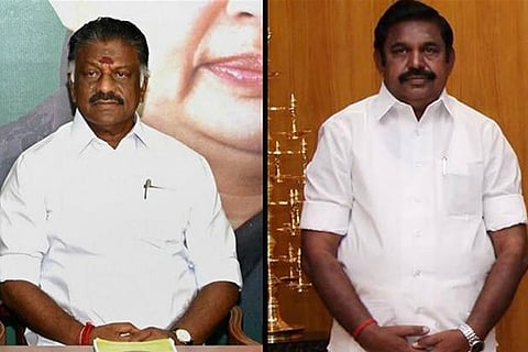 (L) Former TN CM O Panneerselvam and (R) TN Chief Minister Edappadi K Palanisamy