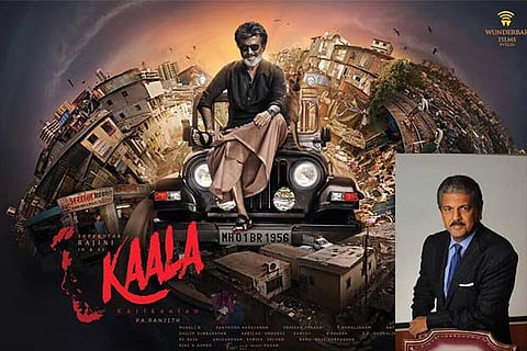 Superstar Rajinikanth?s poster from his upcoming Tamil film Kaala (Insert: Anand Mahindra)
