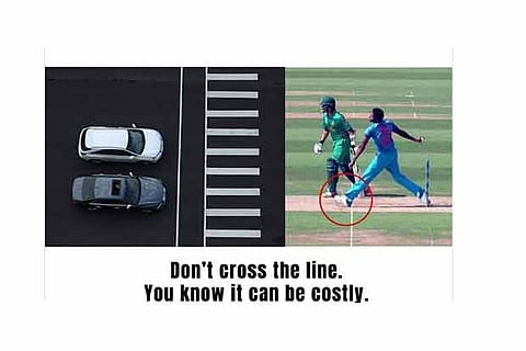 Traffic police in Pakistan using Bumrah's no ball to warn drivers