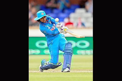 Mithali  during her half-century knock on Saturday