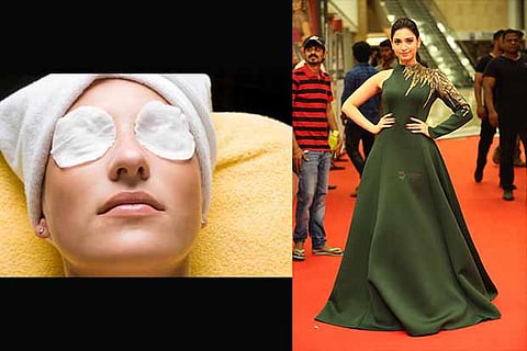 Nail red carpet look with glowing skin, de-puffed eyes