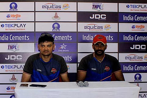 CSG coach H Badani (left) and captain R Sathish