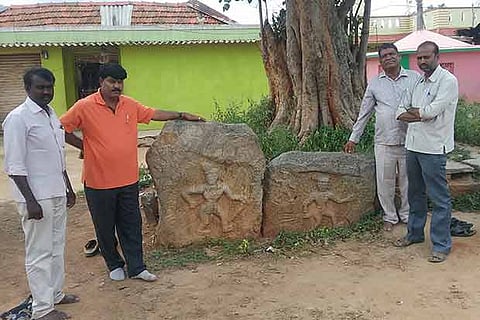 Members of the Hosur Aram Historical Research Centre with the hero stones