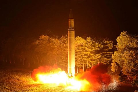 Intercontinental ballistic missile (ICBM) Hwasong-14 during a second test-fire, Pyongyang (Reuters)