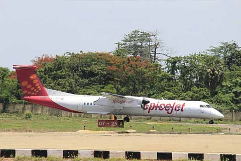 A private air carrier taking off to Hyderabad from Puducherry airport
