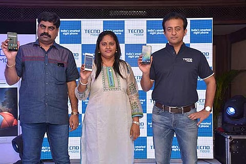 Uvaraj Natarajan, CEO and Kanni Uvaraj, MD, Poorvika Mobiles with Anish Kapoor, CEO, Tecno India