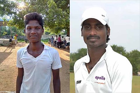 M Lokesh (left) and K Mathan took five wickets each