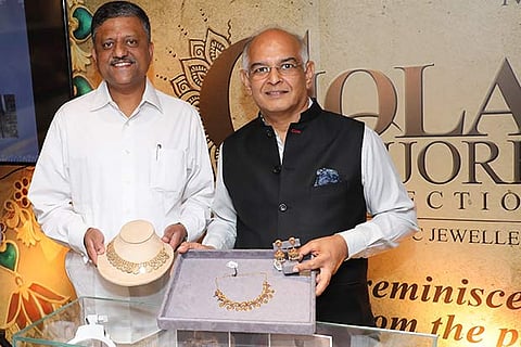 Rajasree Babaji Bhonsle (left) with Naresh Mehta at launch of the Chola and Thanjavur recollection