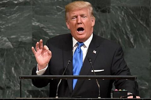 US President Donald Trump at his maiden speech to the UN General Assembly