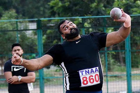 Tejinder Pal Toor finished first in shot put
