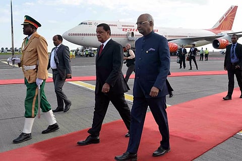 Kovind arrives in Ethiopia on African trip