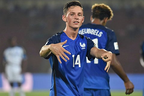 Alexis Flips of France (14) celebrates a goal