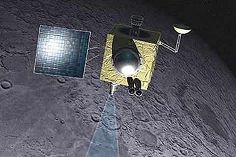 A file picture of Artists impress of Chandrayaan-1 at the moon