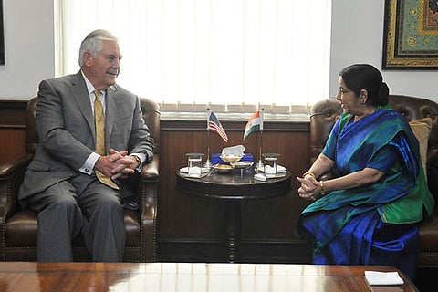 External Affairs Minister Sushma Swaraj and US Secretary of State Rex Tillerson
