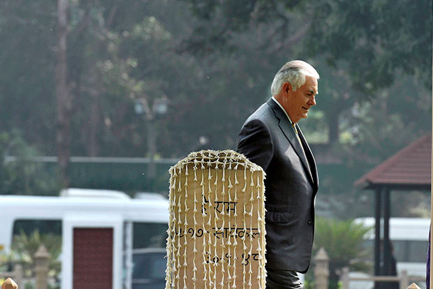U.S. Secretary of State Rex Tillerson at Gandhi Smriti, site of assassination Mahatma Gandhi
