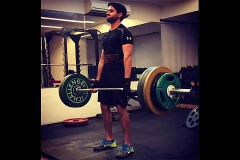 Naga Chaitanya during his workout