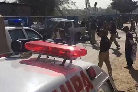 A screen grab from a local Pakistan media shows the scene of the attack in Quetta