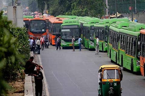 File photo of DTC buses in New Delhi