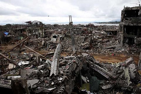 Damaged houses and buildings are seen in Marawi city, Philippines