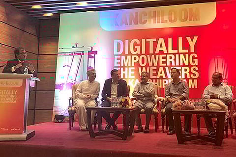 Sudarshan Pitty, Head of Chennai Factory, Nokia India addresses the meeting in Kanchipuram