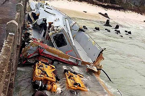 Damage following Cyclone Ockhi in Lakshadweep Island