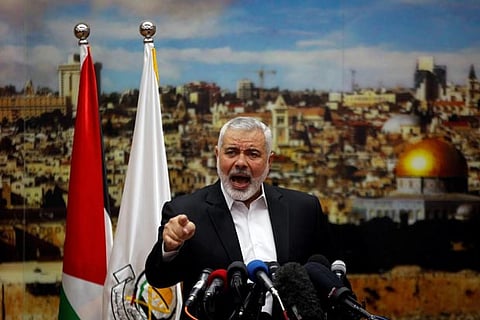 Hamas Chief Ismail Haniyeh opposing Trump's decision to recognize Jerusalem as the capital of Israel