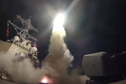 Image of bombed Syrian Air Base