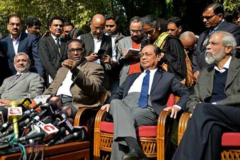 Justices Kurian Joseph, Jasti Chelameswar, Ranjan Gogoi and Madan Lokur