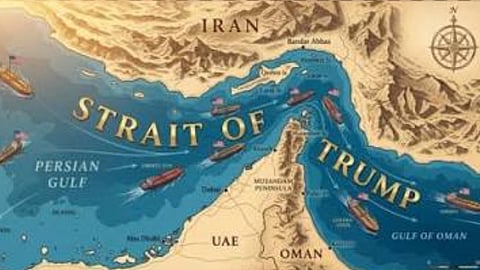 Trump posts map showing 'Trump Strait' off Iran, and other Mideast ...