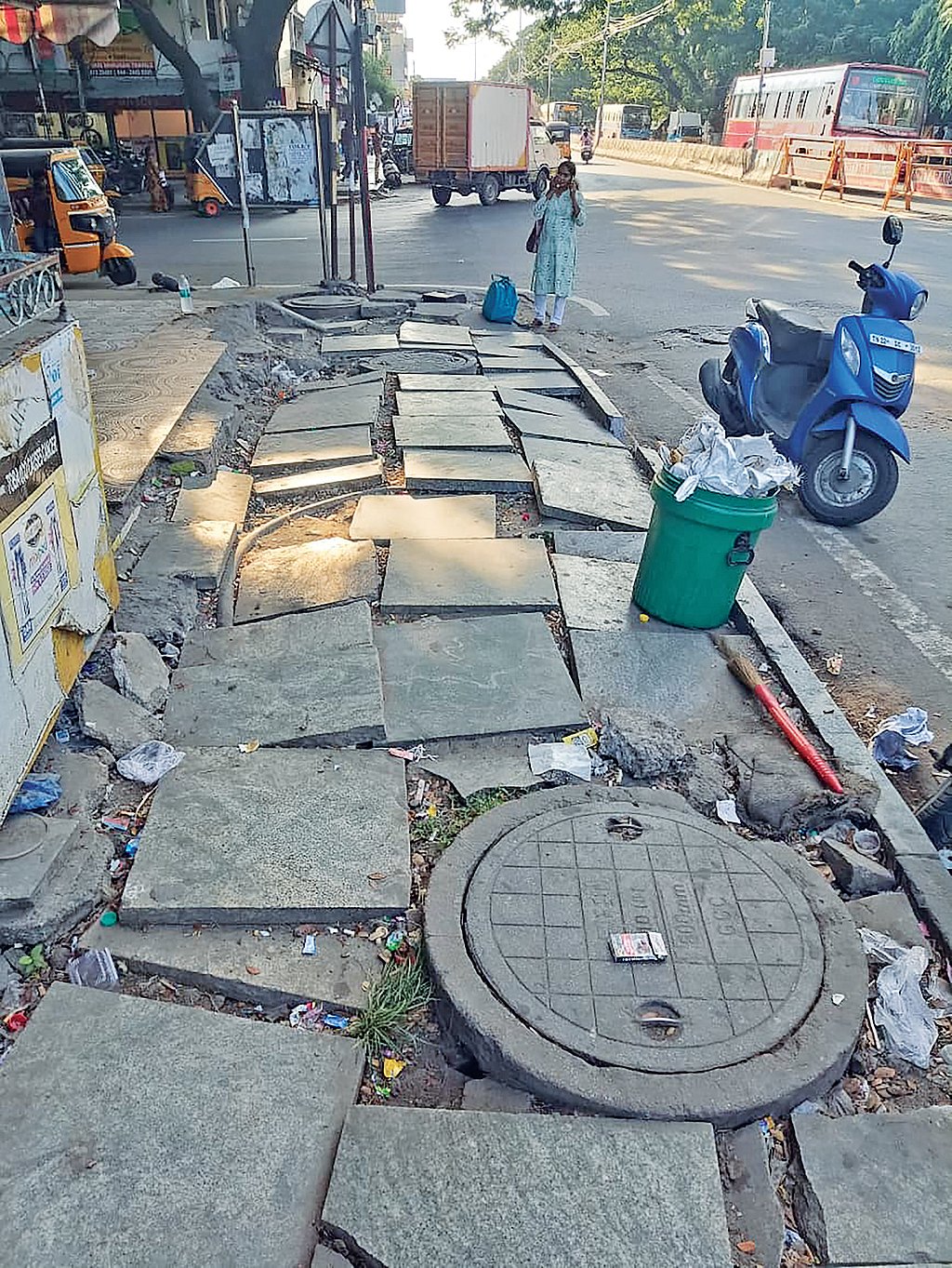 Damaged footpath on ECR poses safety risk for pedestrians