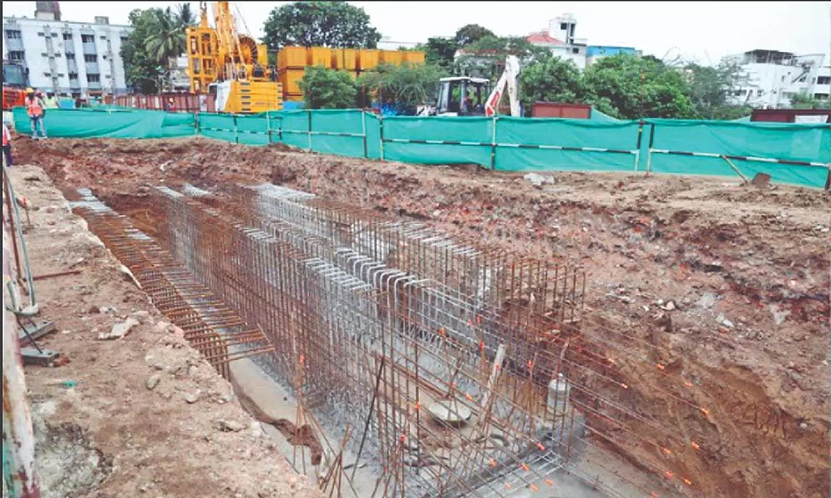 Traffic diversions on OMR for Metro Rail works