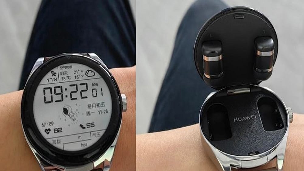 This unique Huawei smartwatch carries earbuds inside