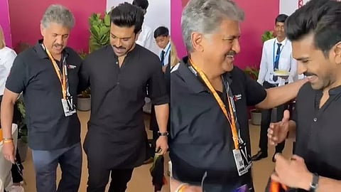 Ram Charan teaches Anand Mahindra hookstep of 'Naatu Naatu'