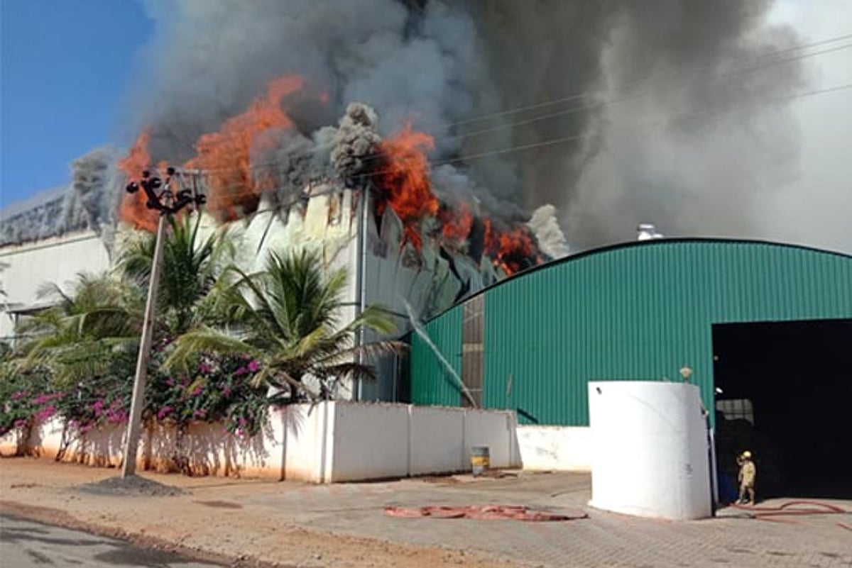 Cold Fire Events Ratha Major fire at cold storage unit of masala company in Theni