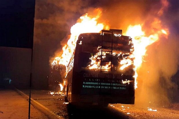 20 feared charred to death as bus catches fire after colliding with ...