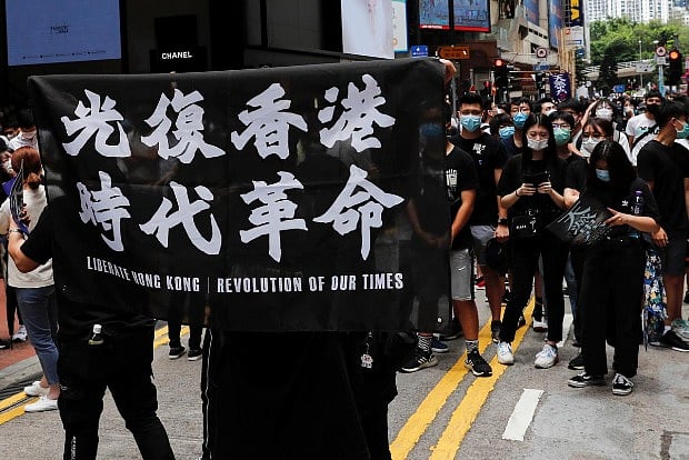 Hundreds protest in HK against China's planned national security law