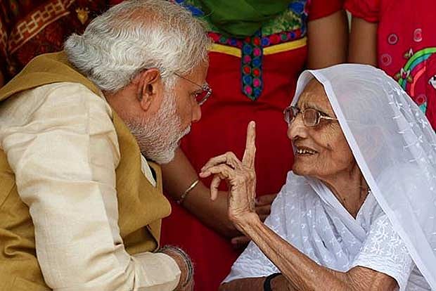 PM Modi meets his mother in Gujarat, seeks her blessings