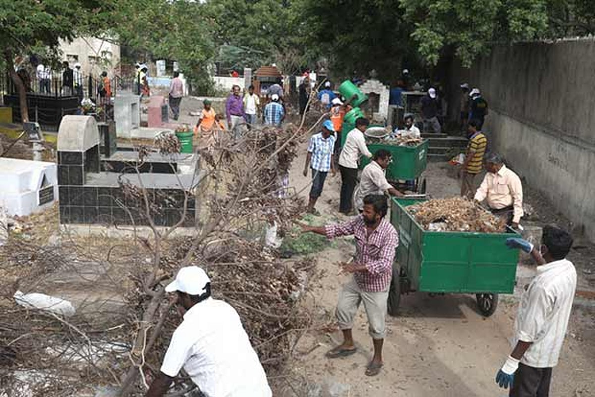 Ambattur Rto Ground Burial ground in Ambattur cleaned up for Swachh Bharat