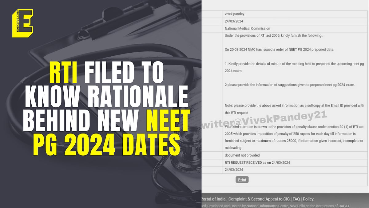 NEET PG 2024 RTI filed to find out rationale behind exam preponement