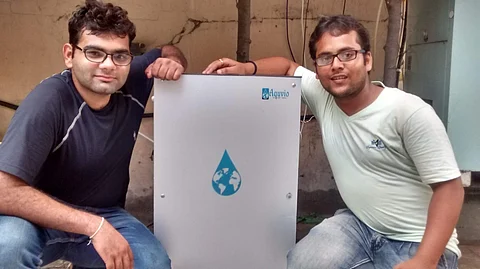 Naveen and Rohit with the purifier