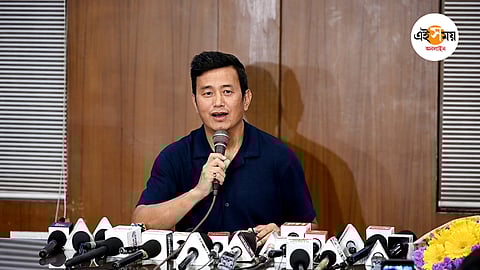 সাংবাদিক বৈঠকে ভাইচুং,ছবি: বাপন সাউ,