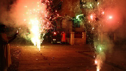 Diwali Celebration with Firecrackers 