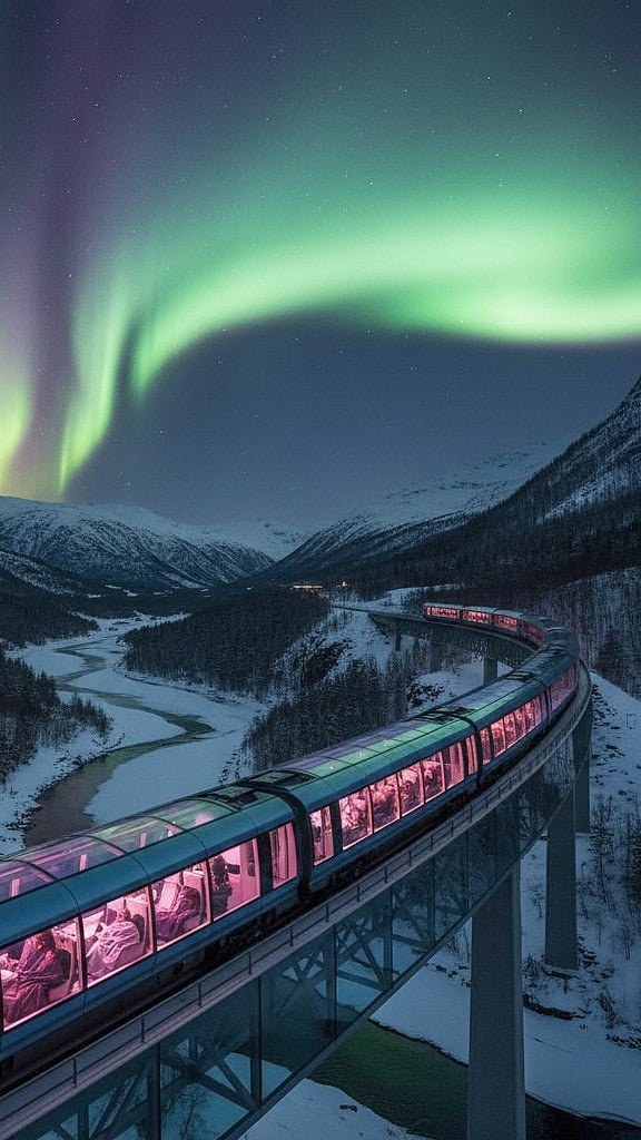 Norway Glass-Window Night Train