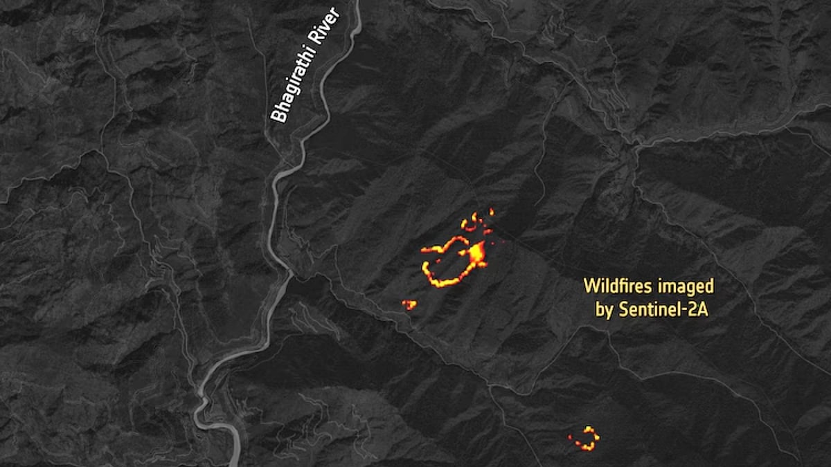 Uttarakhand Forest Fire from space