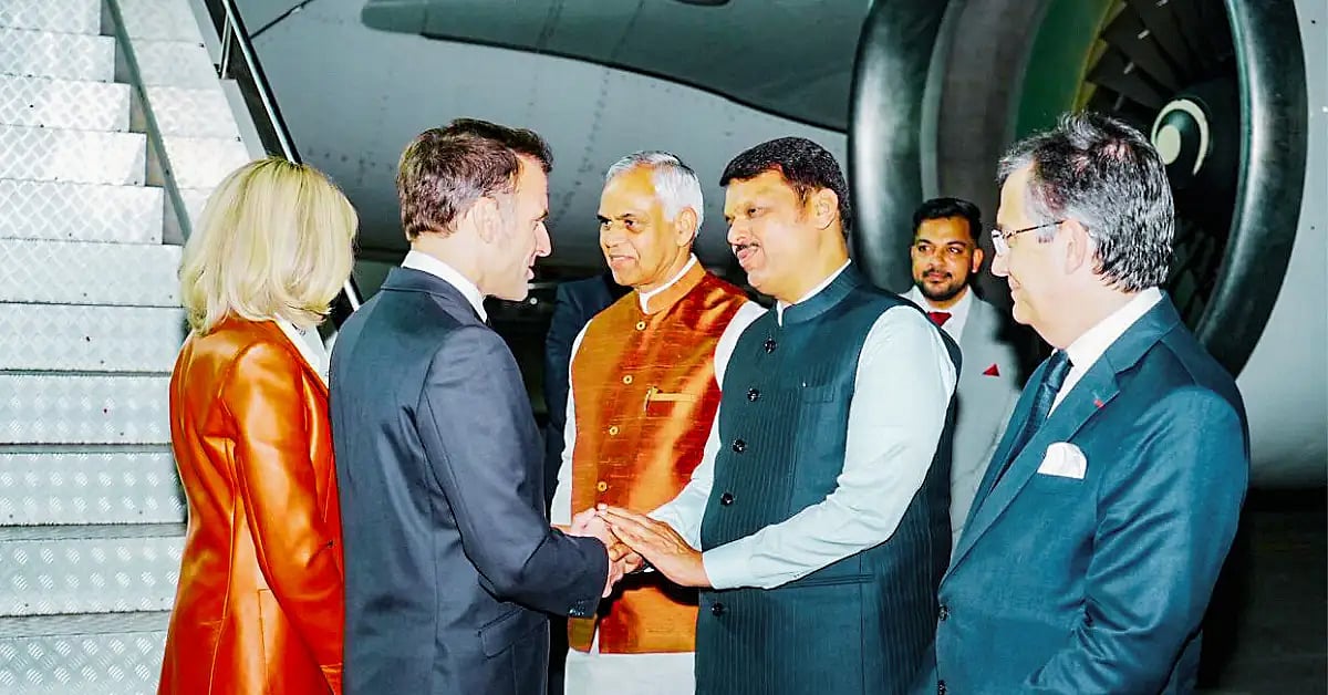 PM Modi Macron Mumbai Meeting 