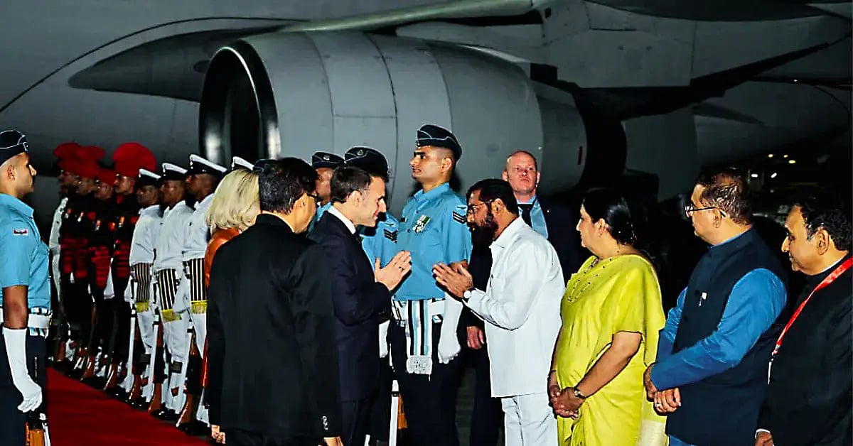 PM Modi Macron Mumbai Meeting 