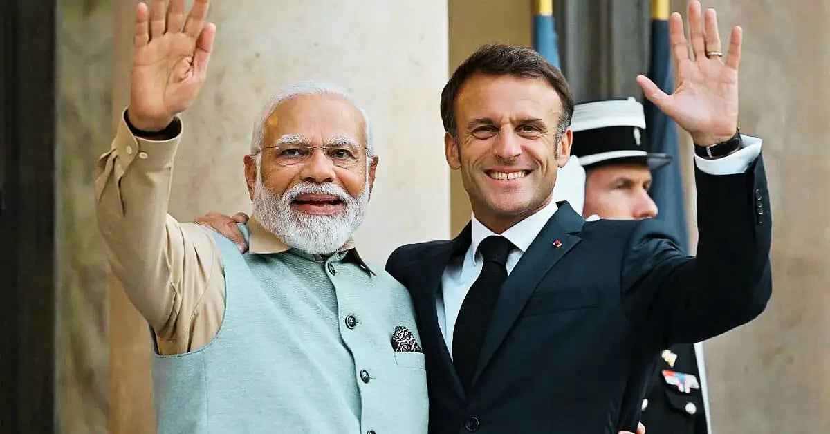 PM Modi Macron Mumbai Meeting 